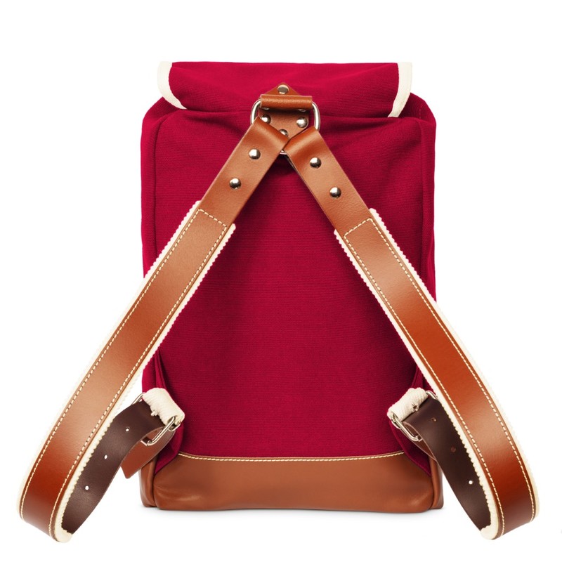 Ykra Matra Mini Leather Strap Bordeaux Backpack
