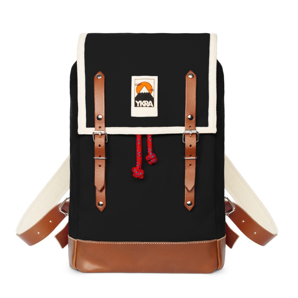 Ykra Matra Mini Leather Strap Black Backpack