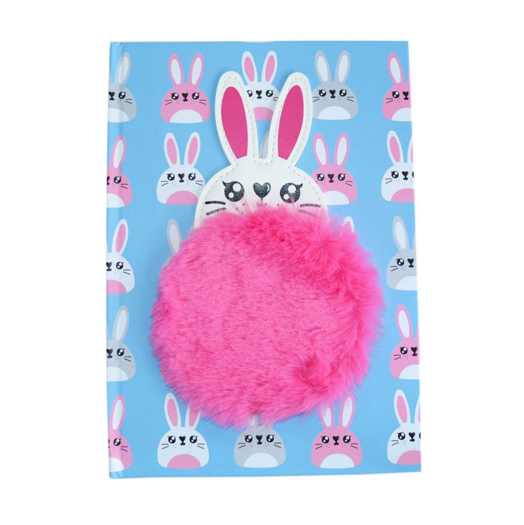 Happy Zoo Rabbit Notebook with Plush Patch
