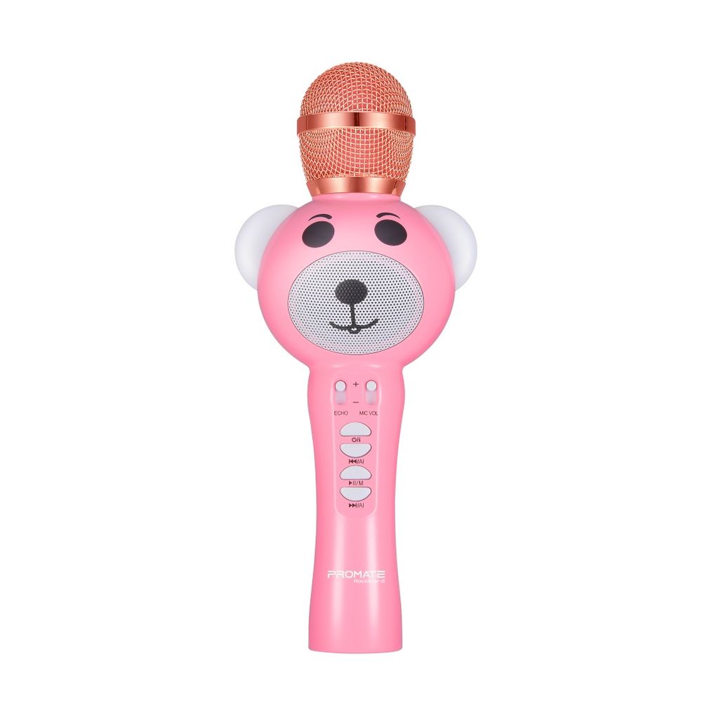 Promate RockStar-2 Pink Bluetooth Kiddie Karaoke Microphone with Speaker