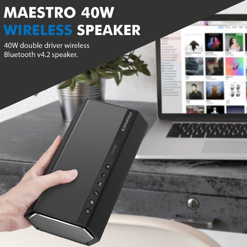Promate Maestro Black 40W Bluetooth Speaker with 5200mAh Power Bank