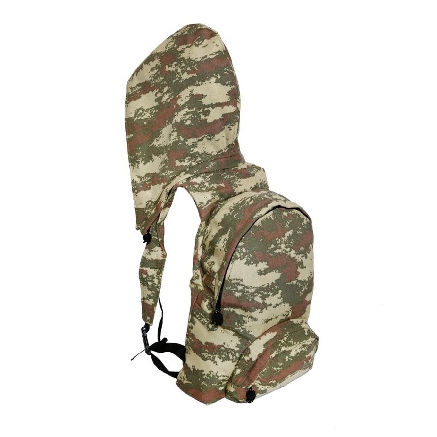 Morikukko Basic Military Camo Hooded Backpack