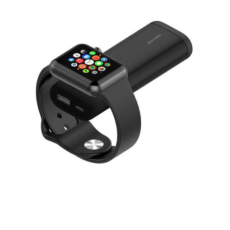 Porodo 5200mAh Black Power Bank for Apple Watch/iPhone