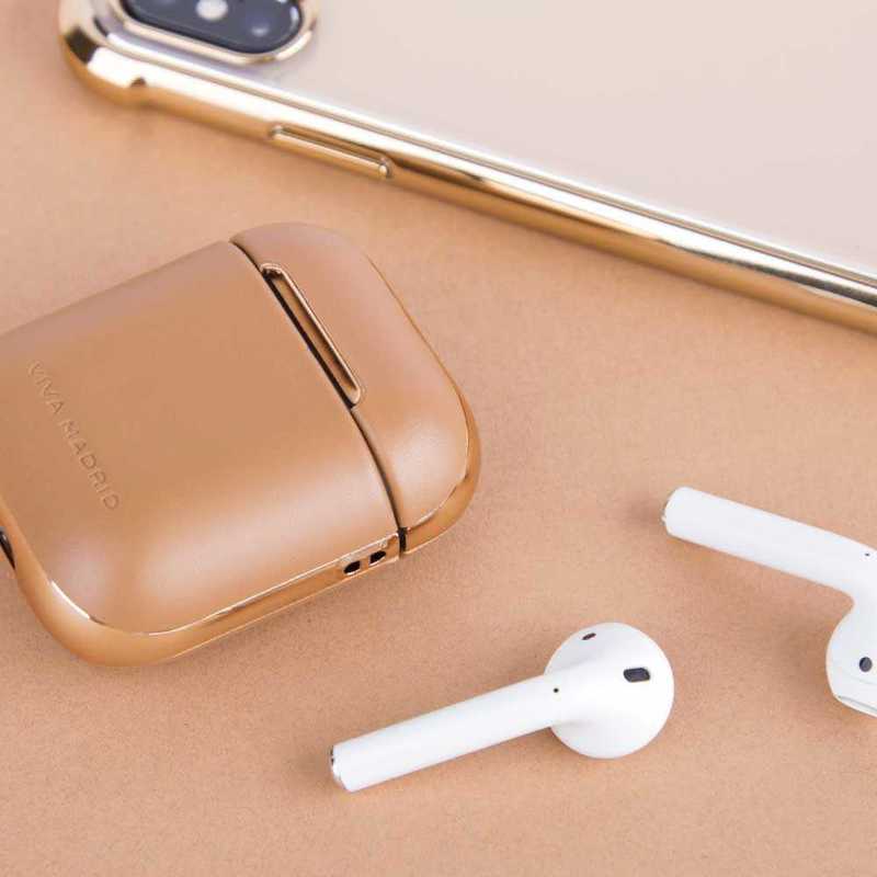Viva Madrid Airex Allure Leather Case Light Brown for Apple AirPods 1