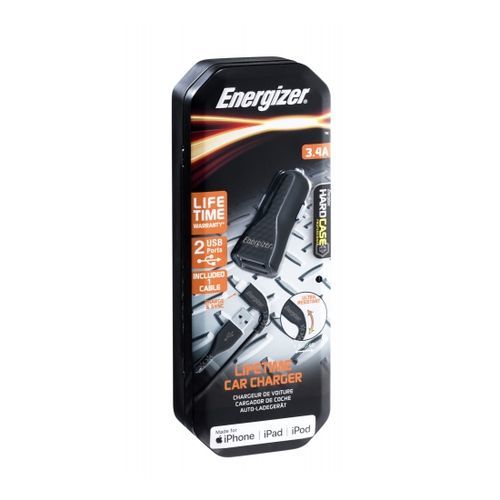 Energizer Car Charger Lw 3.4A + Lightning Cable Black