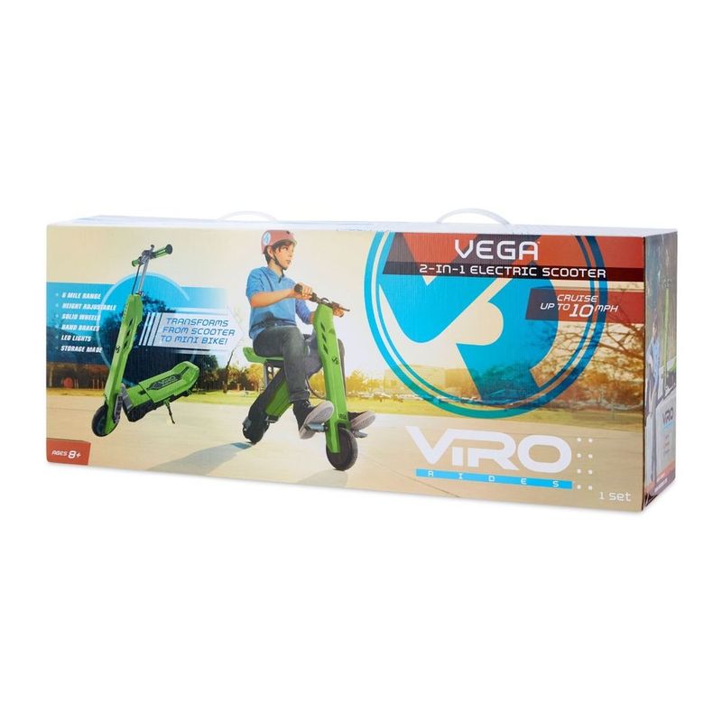 Viro Rides Vega 2-in-1 Electric Scooter & Mini Bike Green