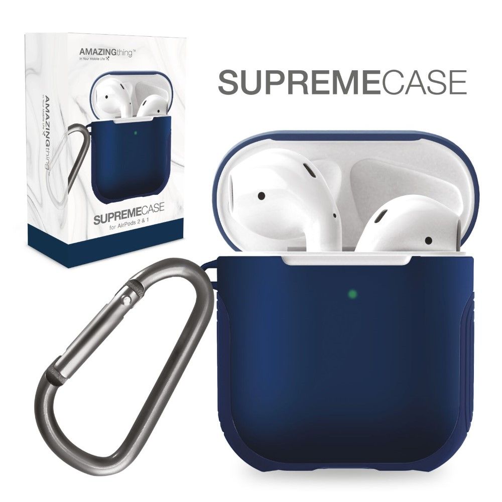 Amazing Thing Supremecase Guard Blue for Apple AirPods With Carabiner