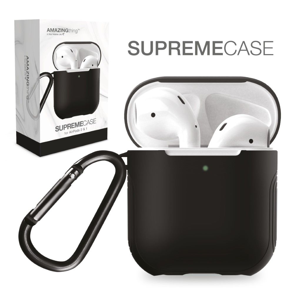 Amazing Thing Supremecase Guard Space Grey for Apple AirPods With Carabiner