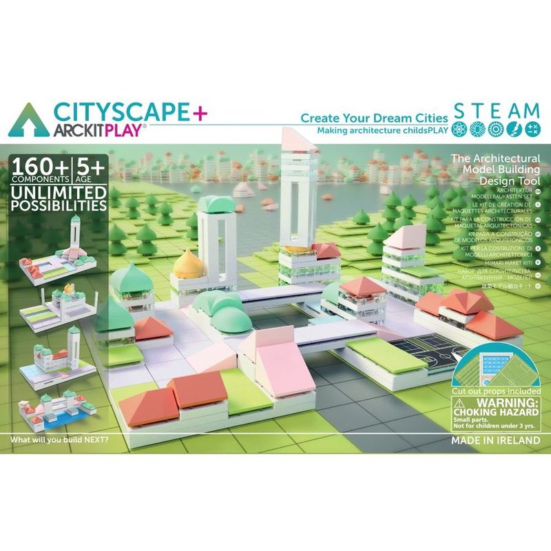 Arckit Play Cityscape+ Architectural Model Building Kit (160+ Pieces)