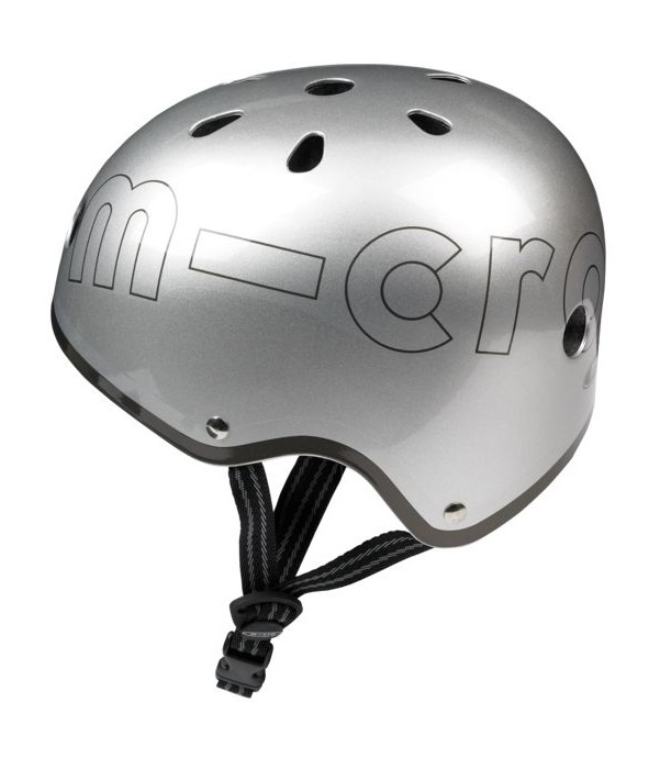 Micro Helmet Metallic Silver M (5-9 Years)