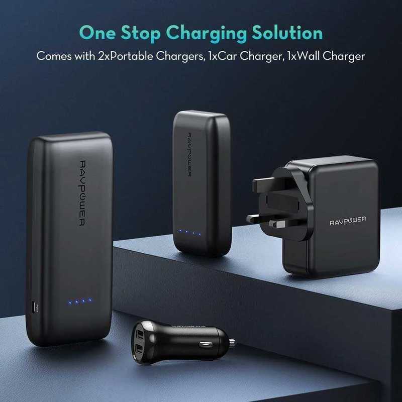 RAVPower 10-in-1 Portable Charger Combo Black