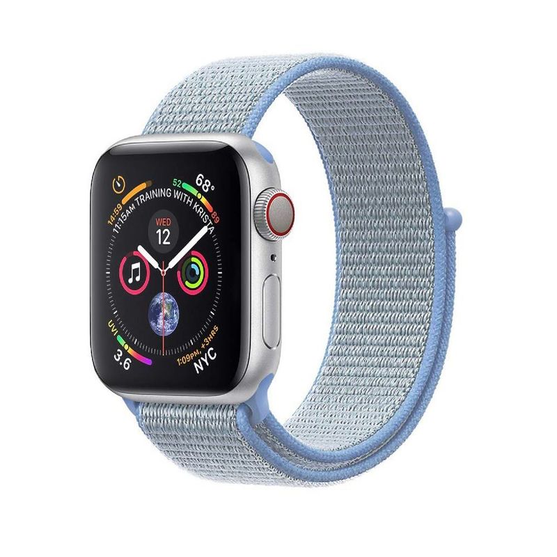 Promate Fibro-42 Light Blue Sporty Nylon Mesh Weave Adjustable Strap for 42mm Apple Watch (Compatible with Apple Watch 42/44/45mm)