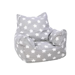 Delsit Bean Chair Grey With White Stars