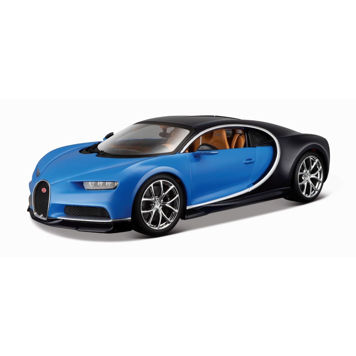 BBurago Bugatti Chiron Blue/Black 1.18 Scale Model Car
