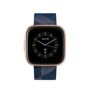 Fitbit Versa 2 Special Edition NFC Navy/Pink Woven Band Copper Rose Aluminum Case Smartwatch