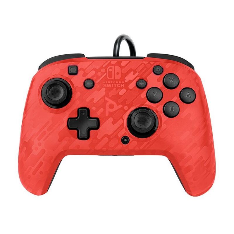 PDP Faceoff Deluxe+ Audio Wired Controller Red Camo for Nintendo Switch