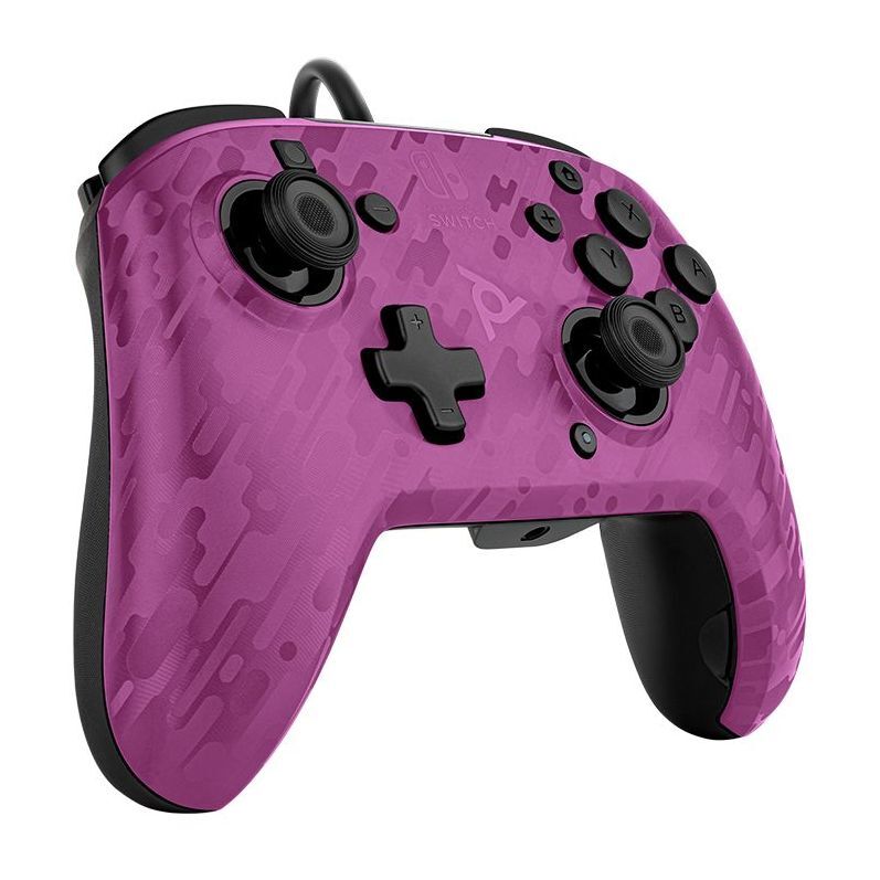 PDP Faceoff Deluxe+ Audio Wired Controller Purple Camo for Nintendo Switch