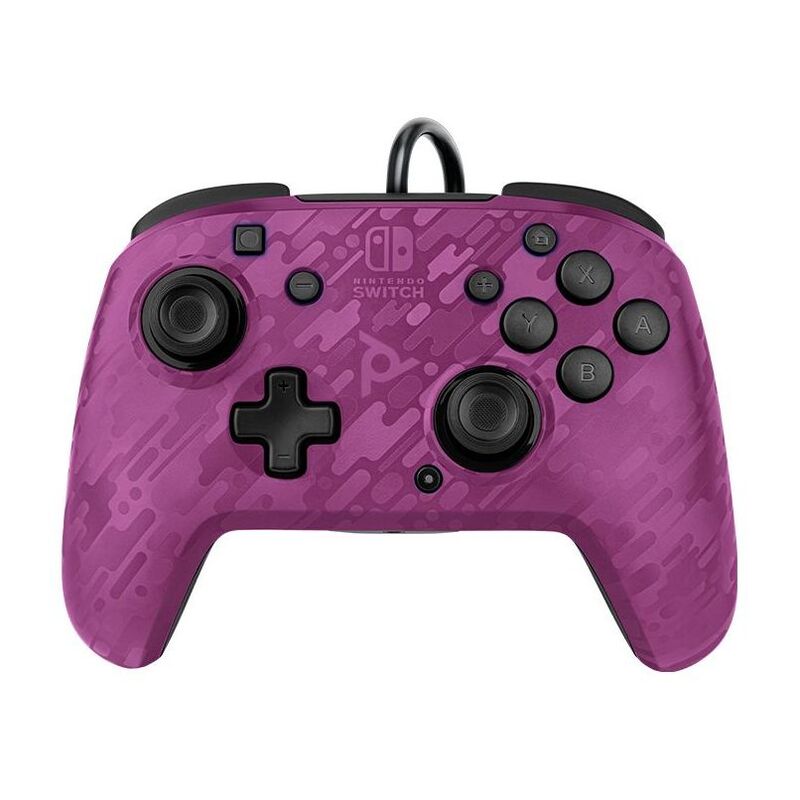 PDP Faceoff Deluxe+ Audio Wired Controller Purple Camo for Nintendo Switch
