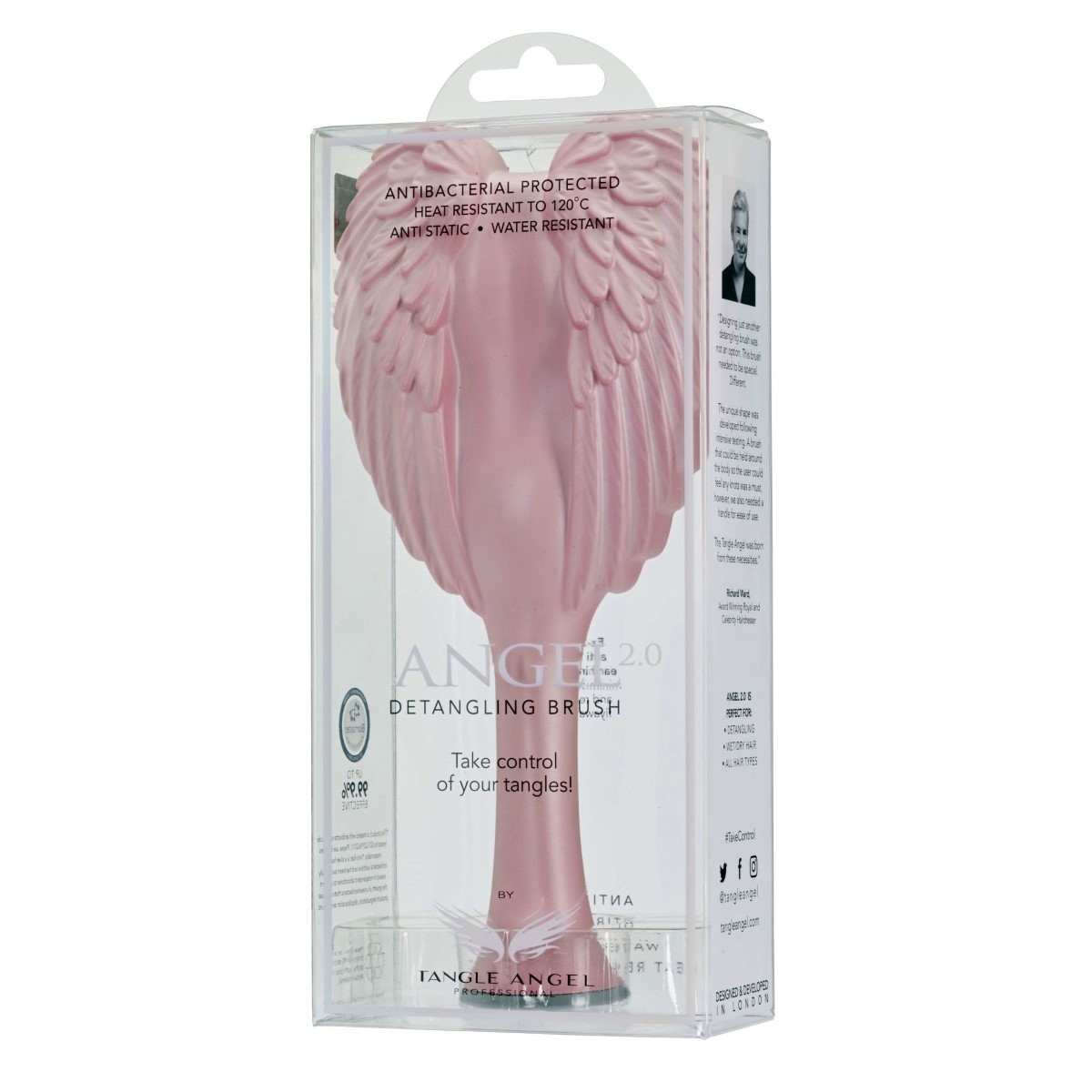 Tangle Angel Soft Touch Hair Brush Pink & Grey Bristles