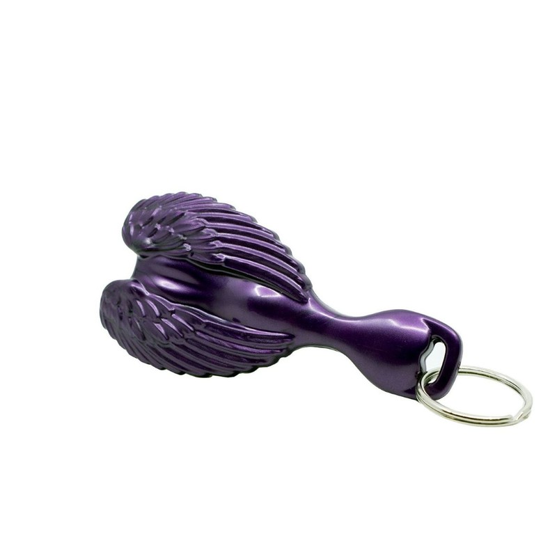 Tangle Angel Hair Brush Key Ring Purple