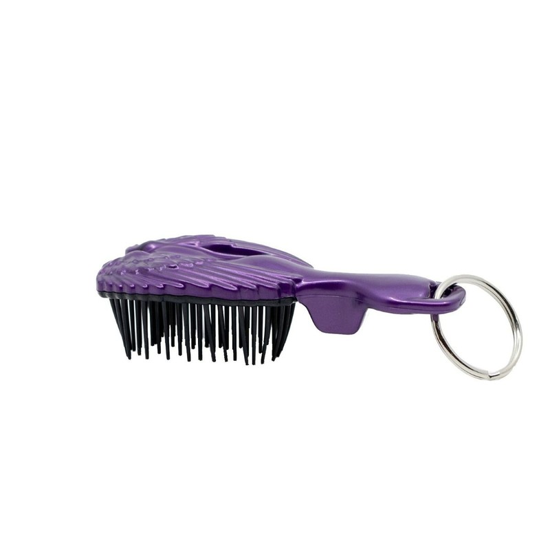 Tangle Angel Hair Brush Key Ring Purple