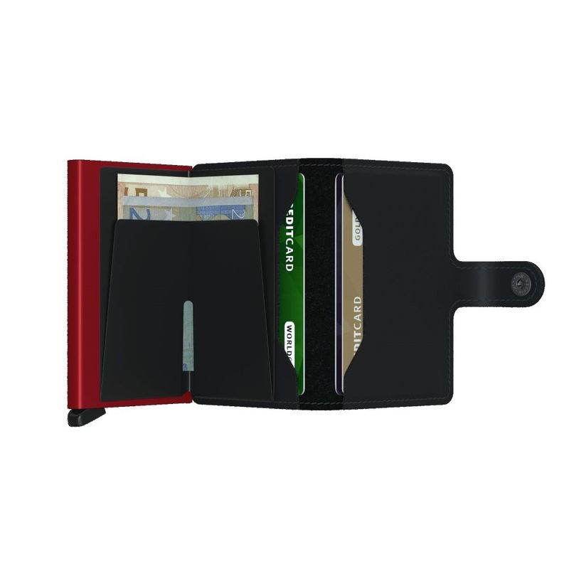 Secrid Miniwallet Leather Wallet Matte Black & Red