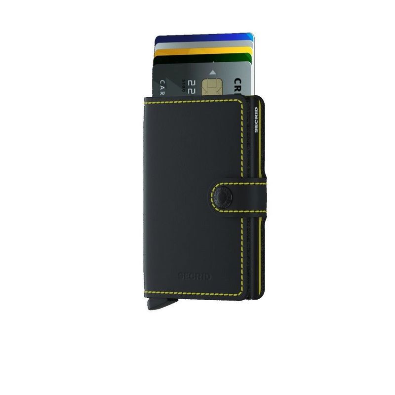 Secrid Miniwallet Leather Wallet Matte Black & Yellow