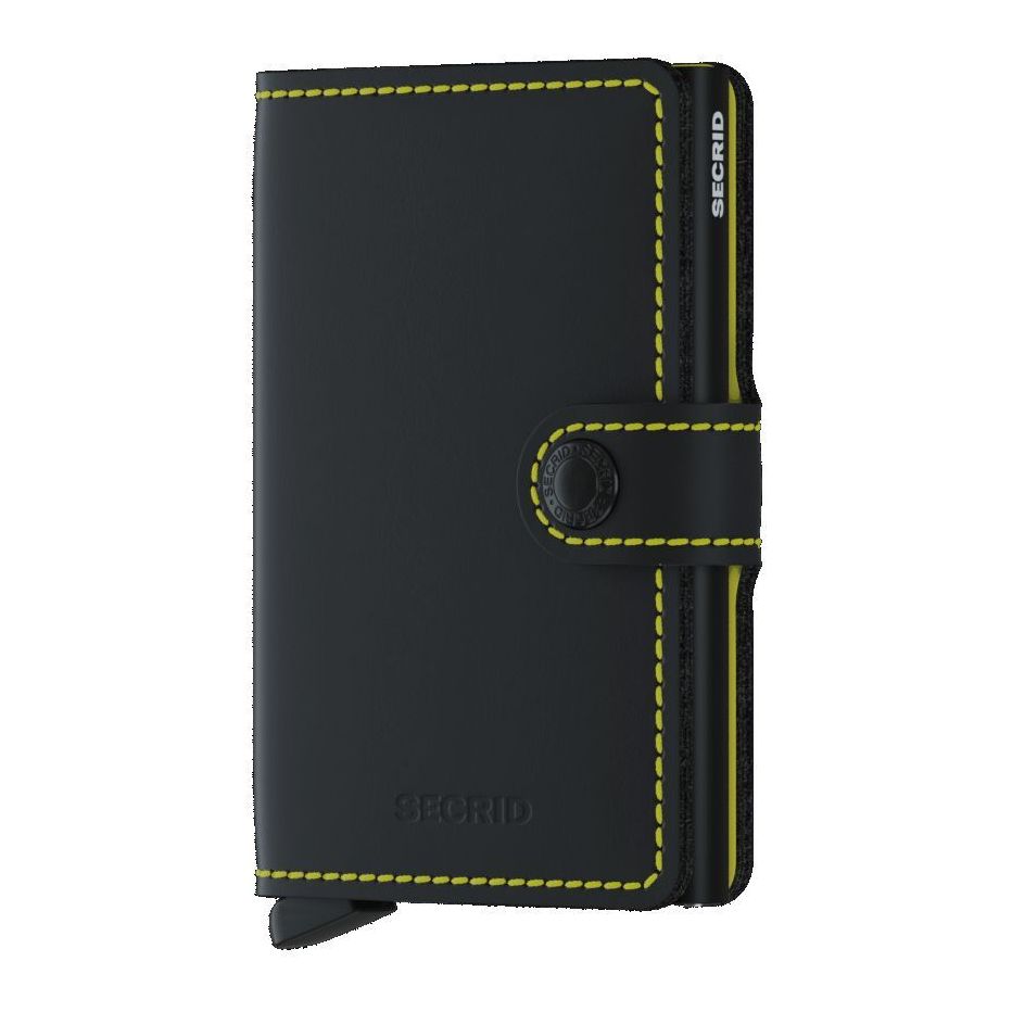 Secrid Miniwallet Leather Wallet Matte Black & Yellow