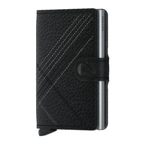 Secrid Miniwallet Leather Wallet Stitch Linea Black