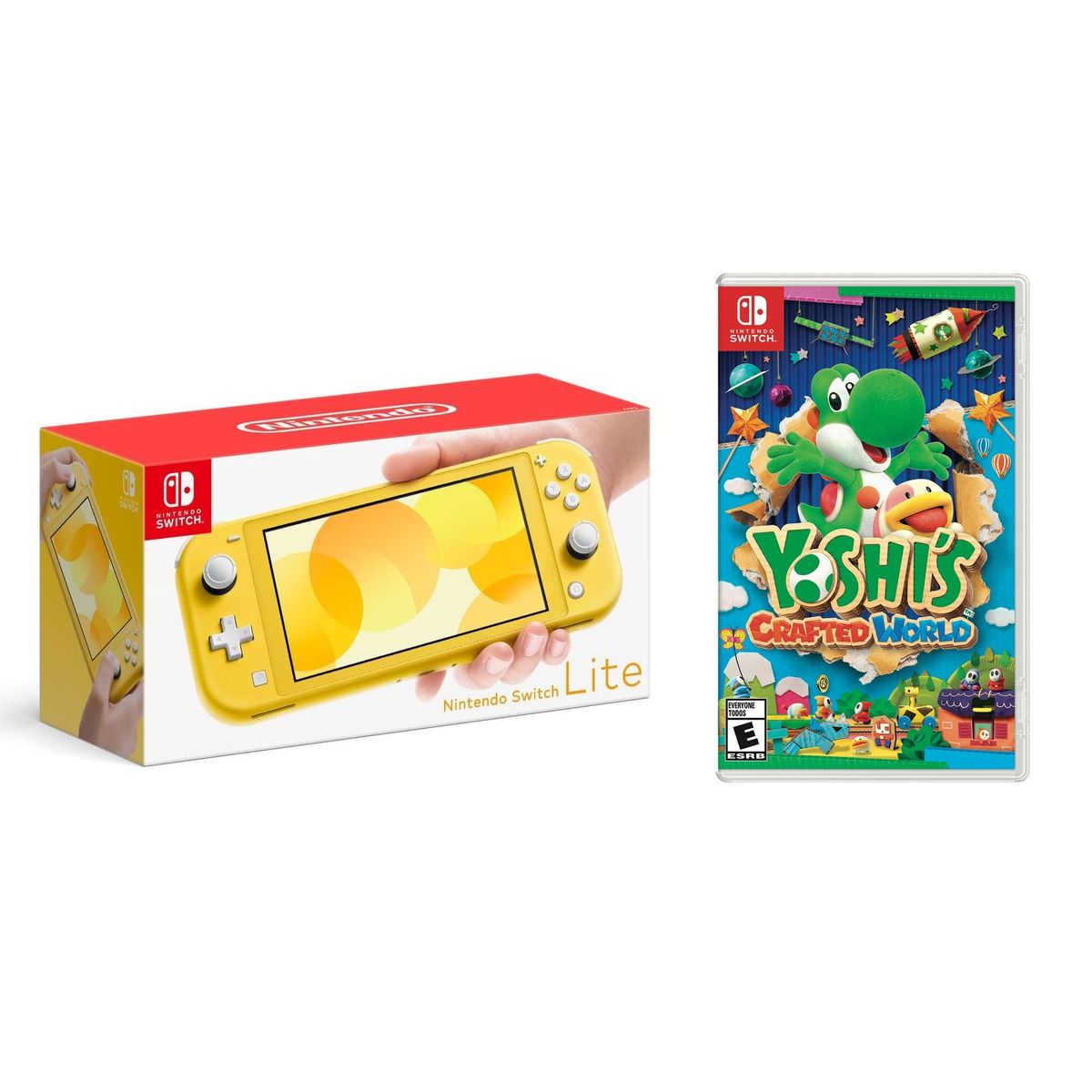 Nintendo Switch Lite Yellow (US) + Yoshi's Crafted World
