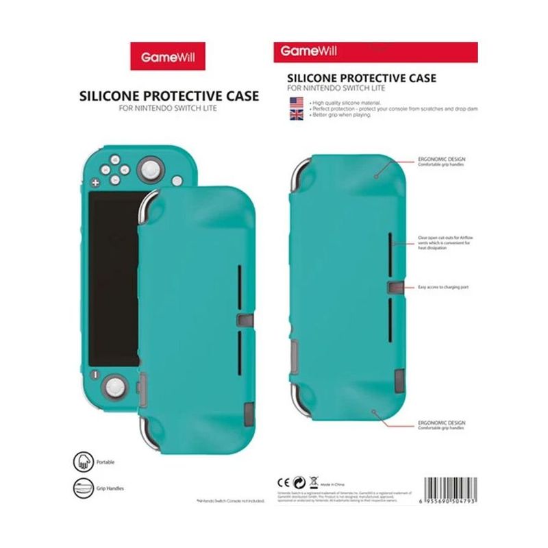 Gamewill Silicone Protective Cover Turquoise with Grip for Nintendo Switch Lite