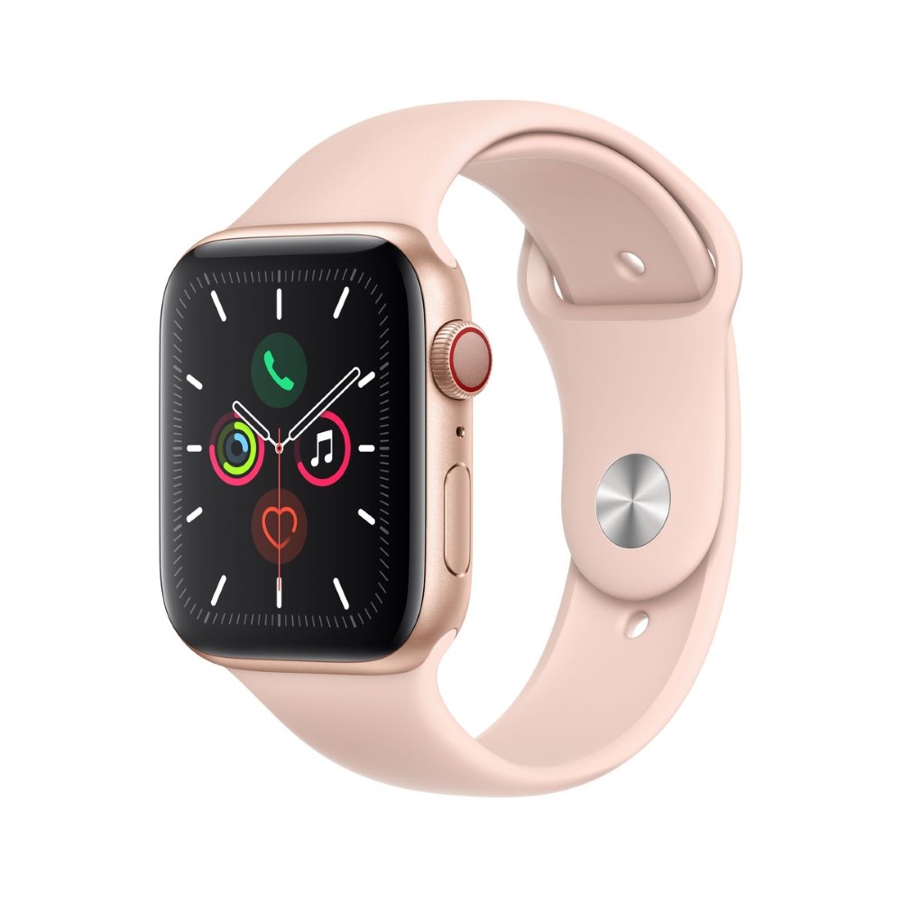 Apple Watch Series 5 GPS + Cellular 44mm Gold Aluminium Case with Pink Sand Sport Band S/M & M/L