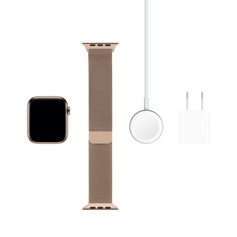 Apple Watch Series 5 GPS + Cellular 44mm Gold Stainless Steel Case with Gold Milanese Loop