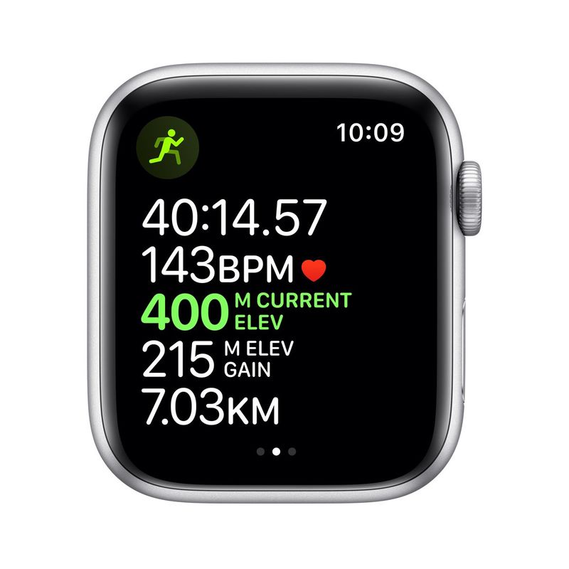 Apple Watch Series 5 GPS + Cellular 44mm Silver Aluminium Case with White Sport Band S/M & M/L