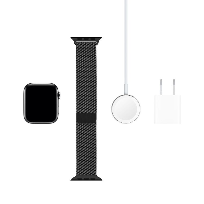 Apple Watch Series 5 GPS + Cellular 44mm Space Black Stainless Steel Case with Space Black Milanese Loop