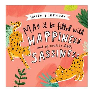 The Happy News Happiness And Sassiness Leapords Greeting Card (160 x 156mm)