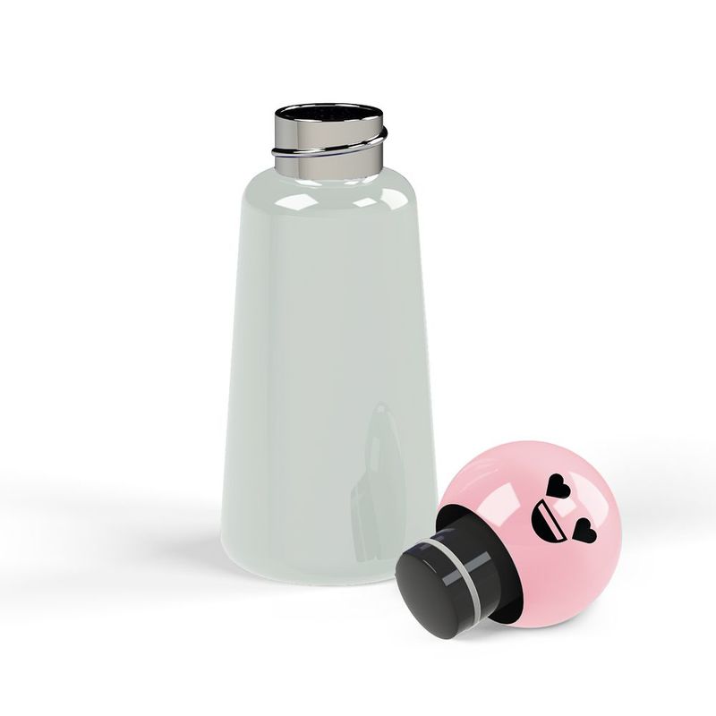Lund London Skittle Bottle Mini Light Grey And Pink Heart 300ML