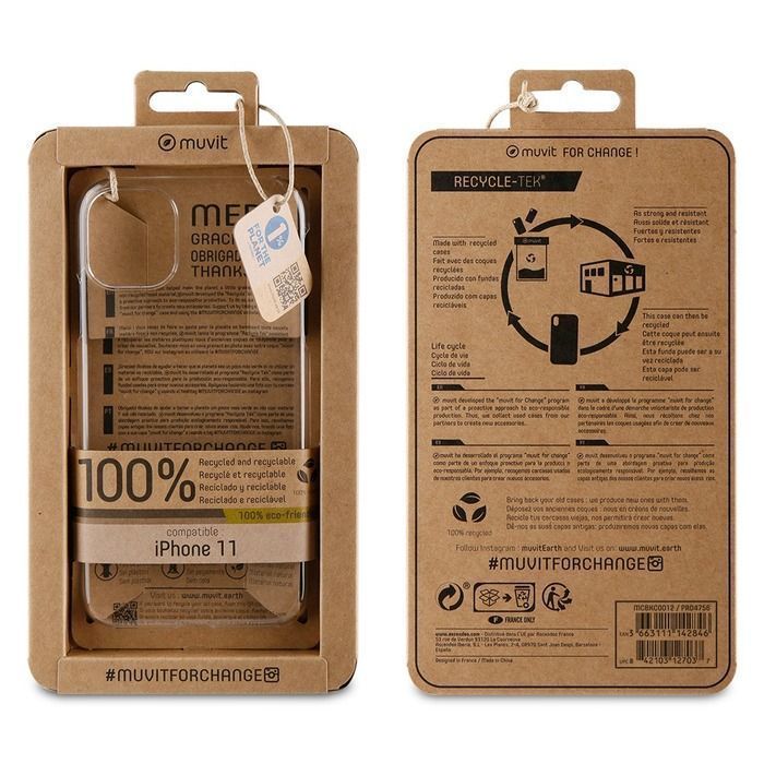 Muvit Change Recycletek Case Transparent for iPhone 11