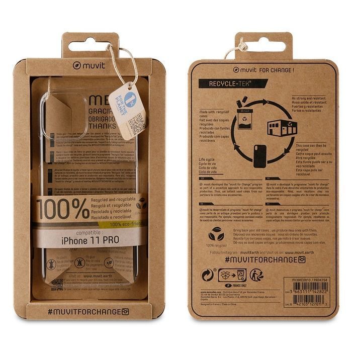 Muvit Change Recycletek Case Transparent for iPhone 11 Pro