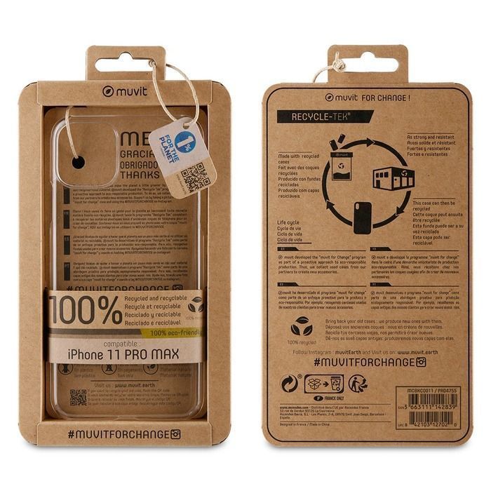 Muvit Change Recycletek Case Transparent iPhone 11 Pro Max