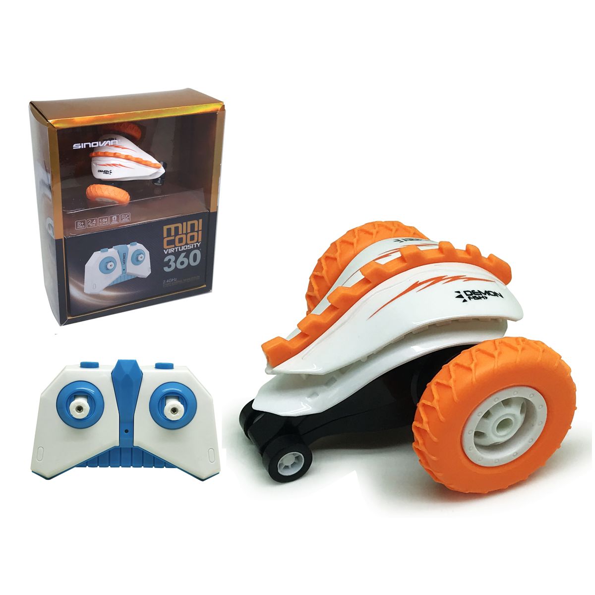 Sinovan Mini Remote Control Stunt Car Demon Fish Orange/White