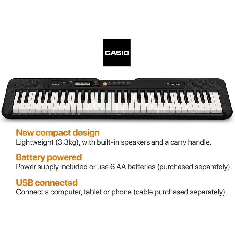 Casio Casiotone CTS200 61-Key Portable Electric Keyboard Black