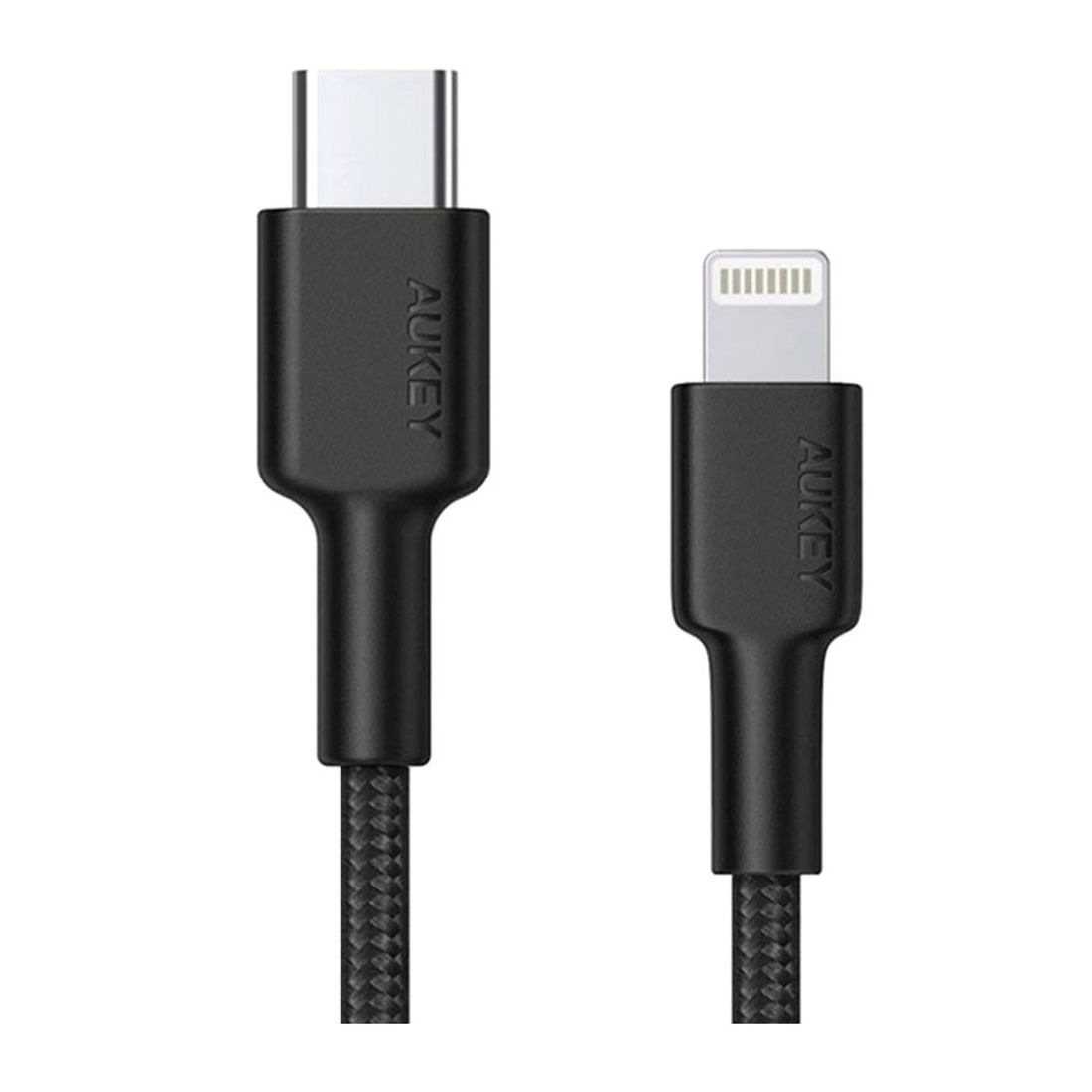 Aukey Cl2B Braided Nylon MFI USB-C to Lightning Cable 2M Black