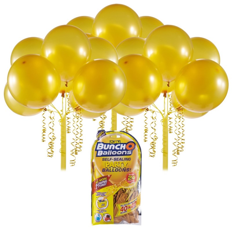 Bunch O Balloons Party 24 Self-Closing Latex Balloons Refill Pack Gold