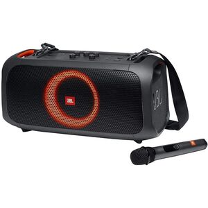 JBL Partybox on-the-go Black Portable Party Speaker with Built-in Lights & Mic - Black