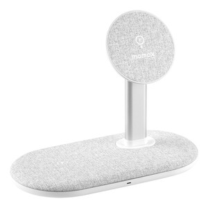 Momax Q.Mag Dual Magnetic Wireless Charging Stand Light Grey