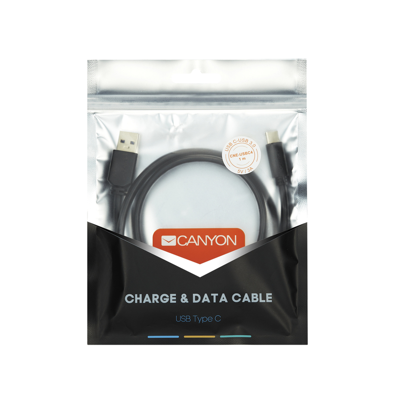 Canyon UC-2 Type-C Charge & Data Transfer Cable Black 1.8m