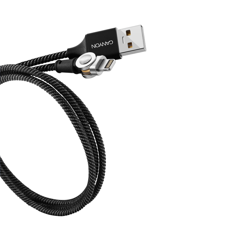 Canyon CFI-8 Lightning Charging Cable with Magnetic Rotating System Black 1m