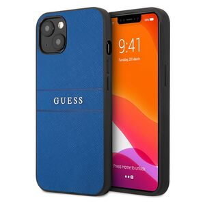 Guess PU Leather Case Saffiano for iPhone 13 Blue