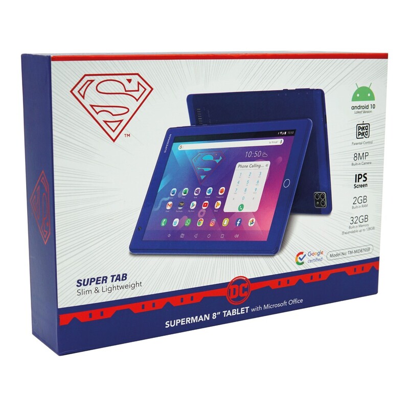 Touchmate Superman 8-inch Kids Tablet 32GB Blue + Cover